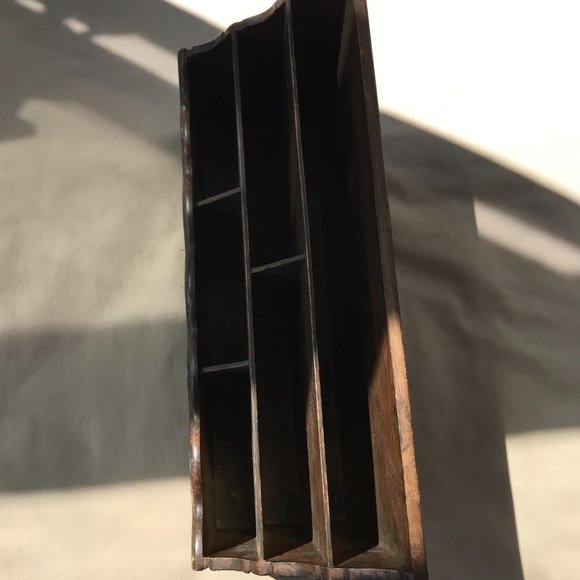 Vintage Lerner Wood Look Letter Holder Mail Organizer Retro faux carved - Picture 3 of 5